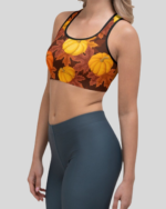 Hot Soft pumpkin print bra