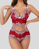 Women Lace Pajamas Lingerie Set