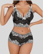 Women Lace Pajamas Lingerie Set - Image 2