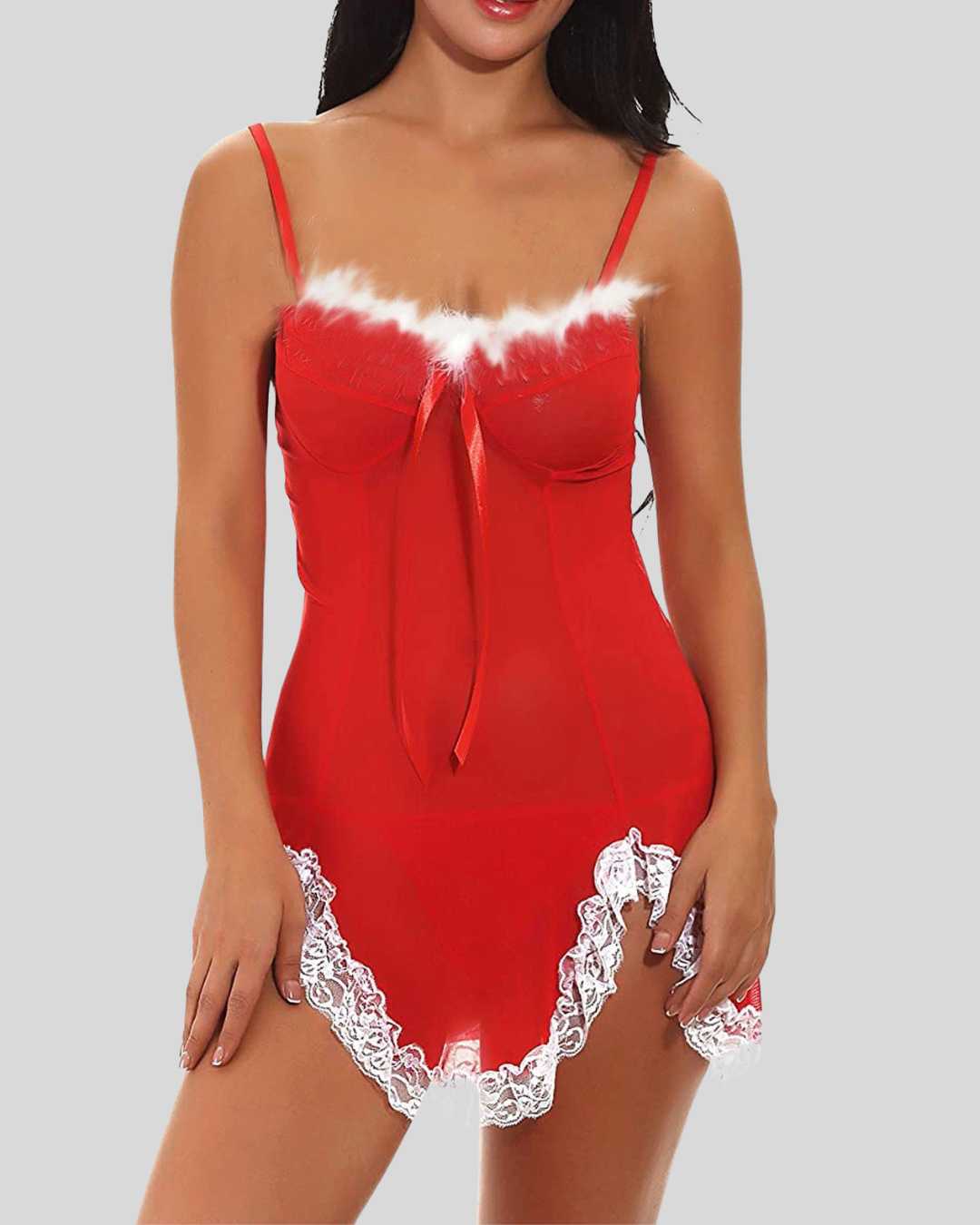 65 Red Lace Christmas dress - Image 1