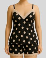 Hot & Soft Polka Dot Satin Pajama Set - Image 2