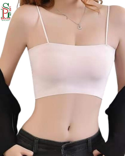 White Seamless Cami Crop Top for Women