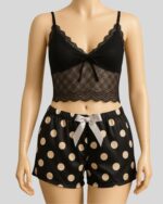 Black Lace 2-Piece Pajama Set